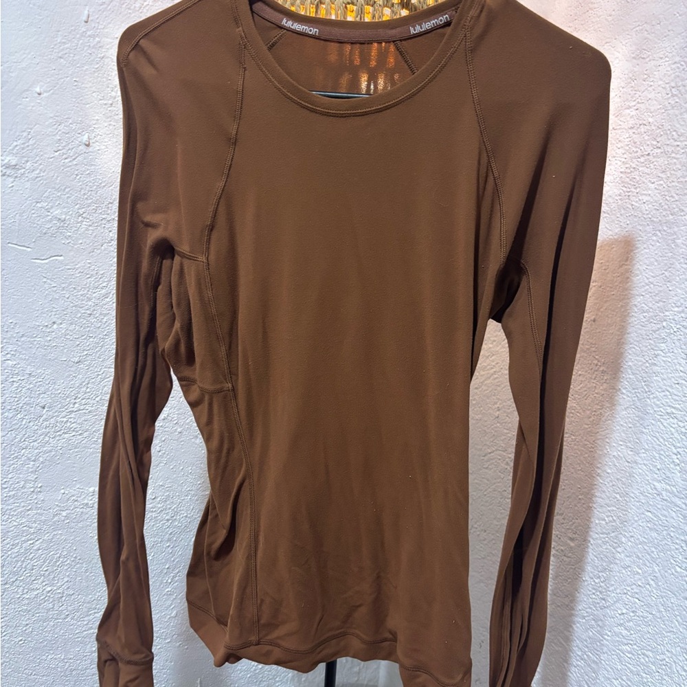 lululemon athletica Chestnut brown Long Sleeve base layer Tee